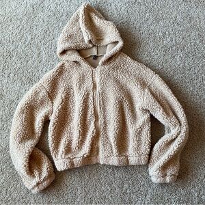 Zaful Cream Textured Sherpa Jacket